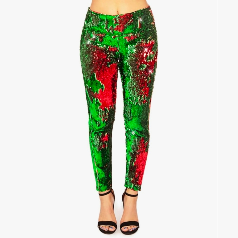 🎆 Tipsy Elves High Waisted Shiny Sequin Leggings